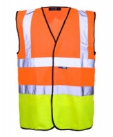 Two Tone Hi Vis Vest - Orange/Yellow